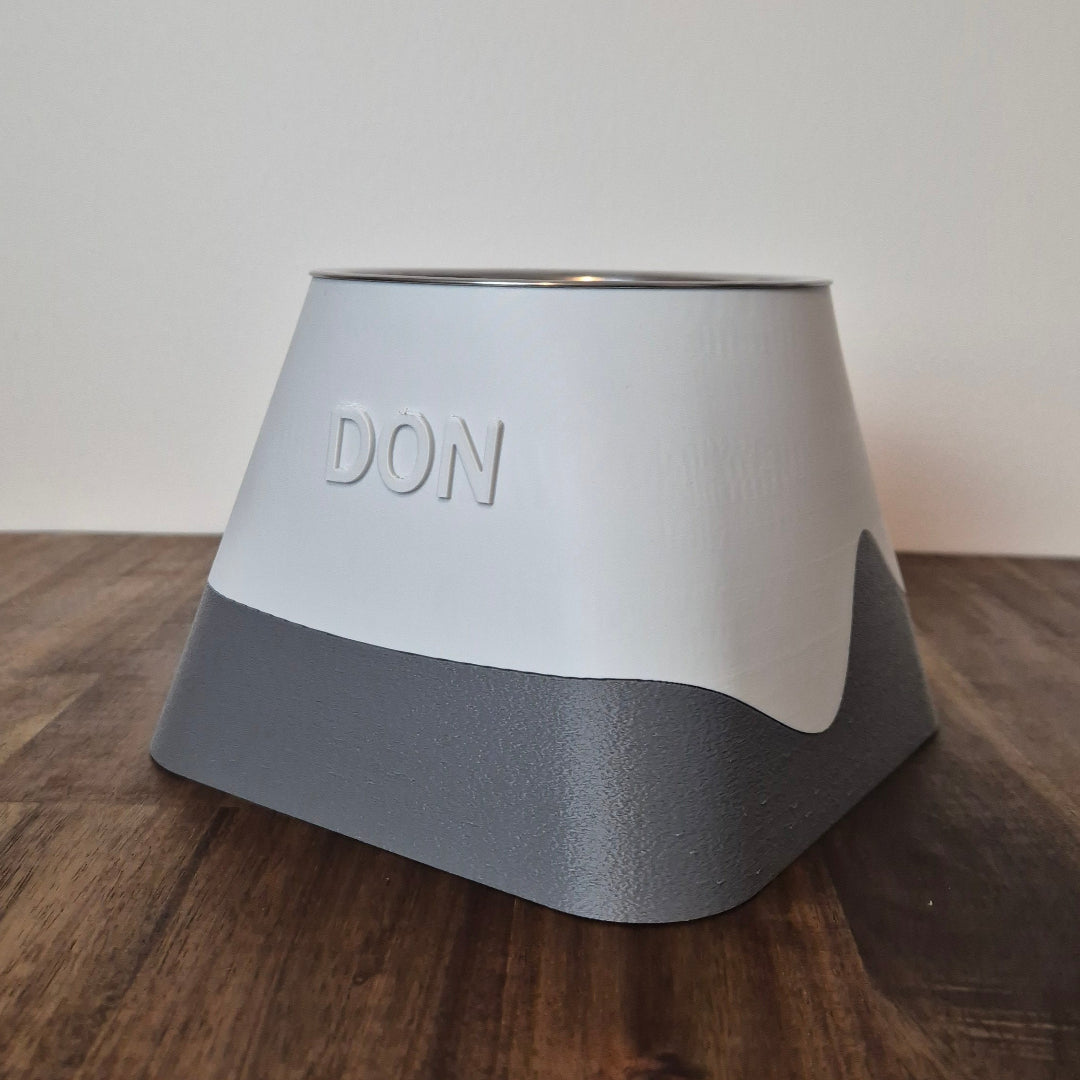 Custom Name Raised Pet Bowl - Square Round