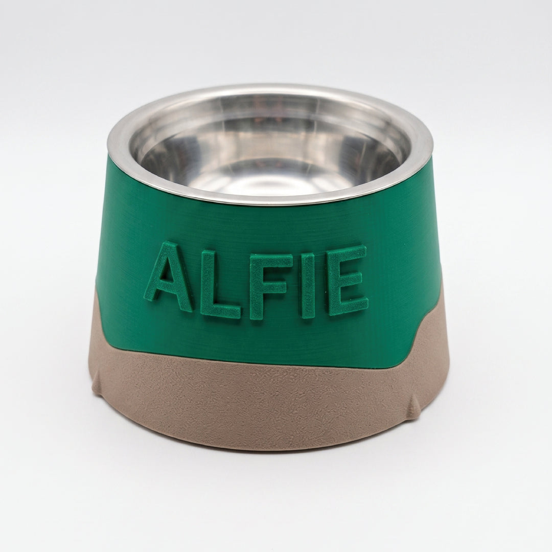Custom Name Raised Round Pet Bowl