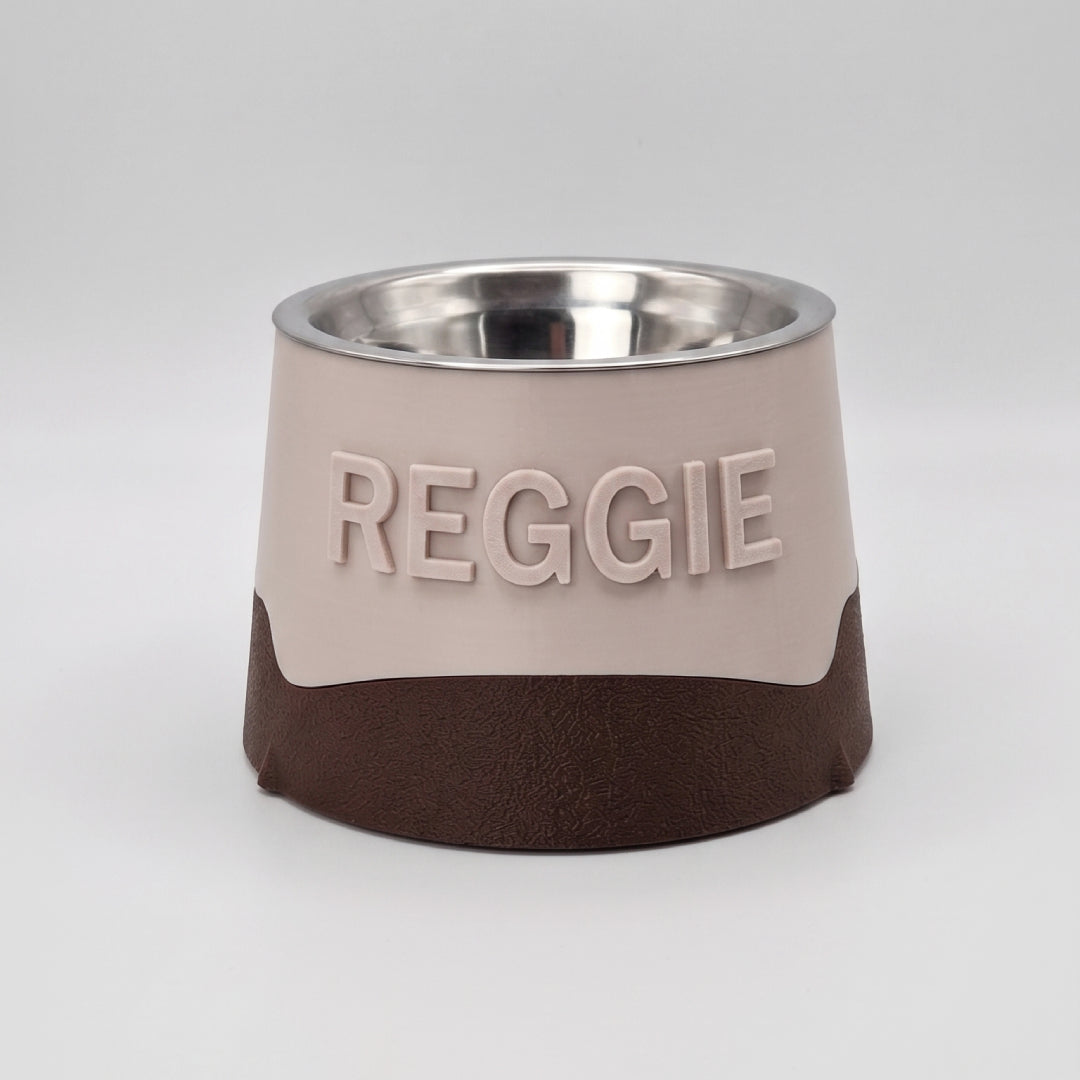 Custom Name Raised Round Pet Bowl