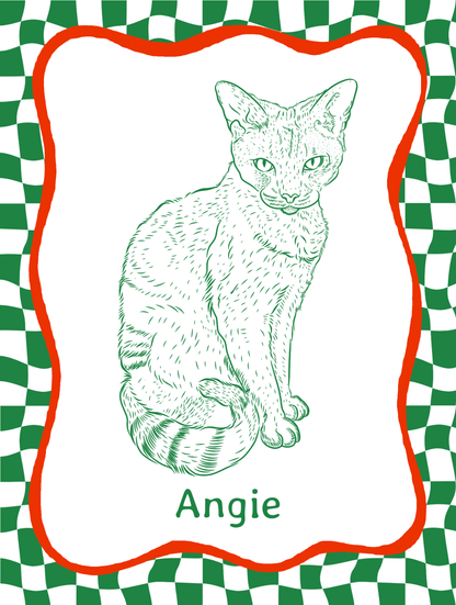 Funky Custom Illustrated Pet Portrait