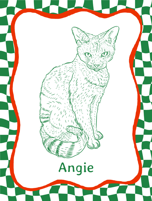 Funky Custom Illustrated Pet Portrait